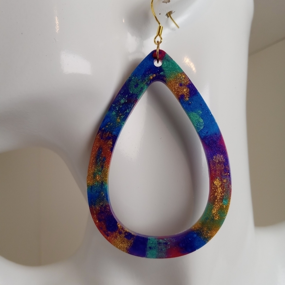 Colorful Teardrop Earrings - Picture 2 of 7